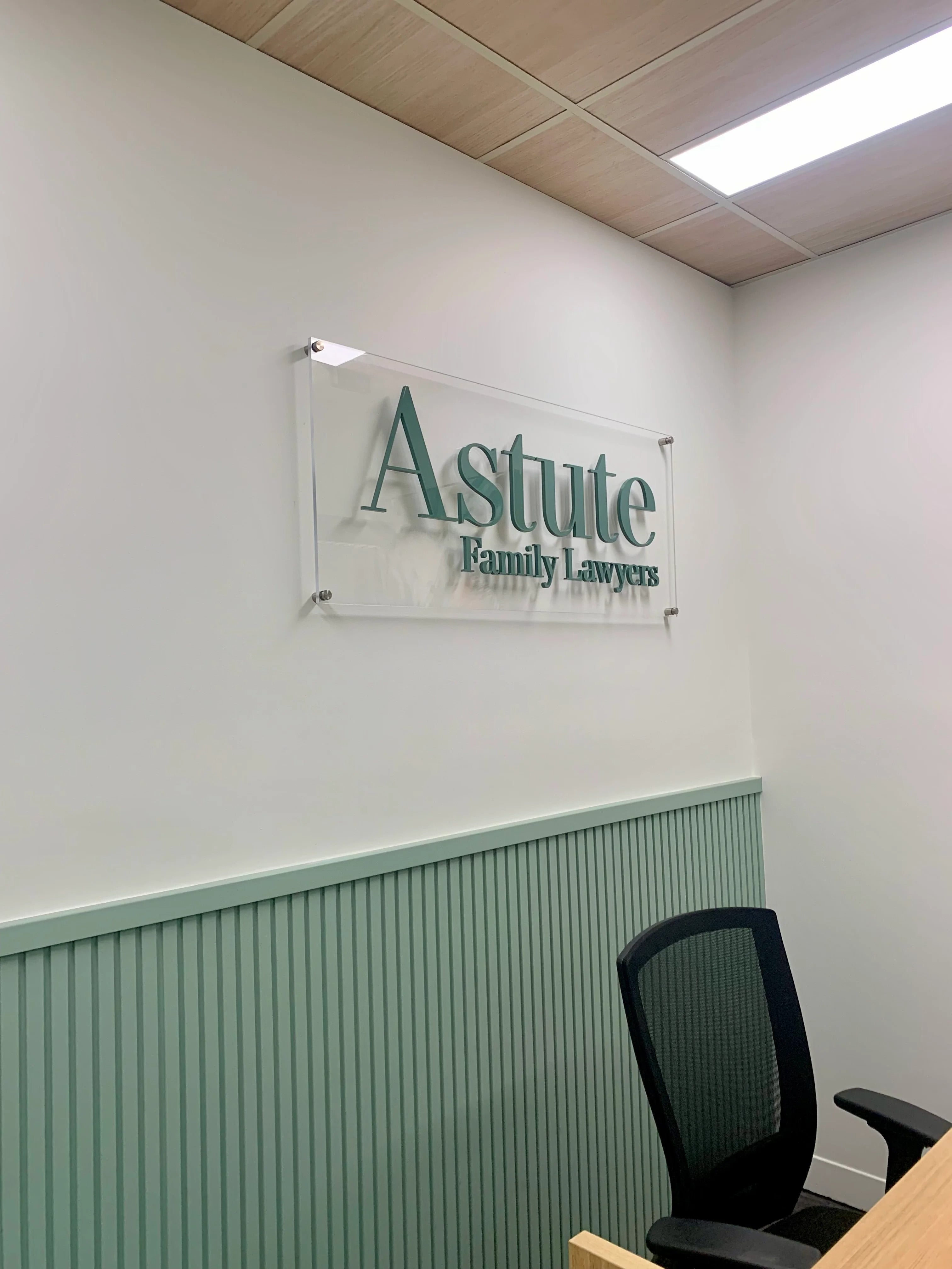 Office Signage - Astute Family Lawyers - Balwyn North VIC.
