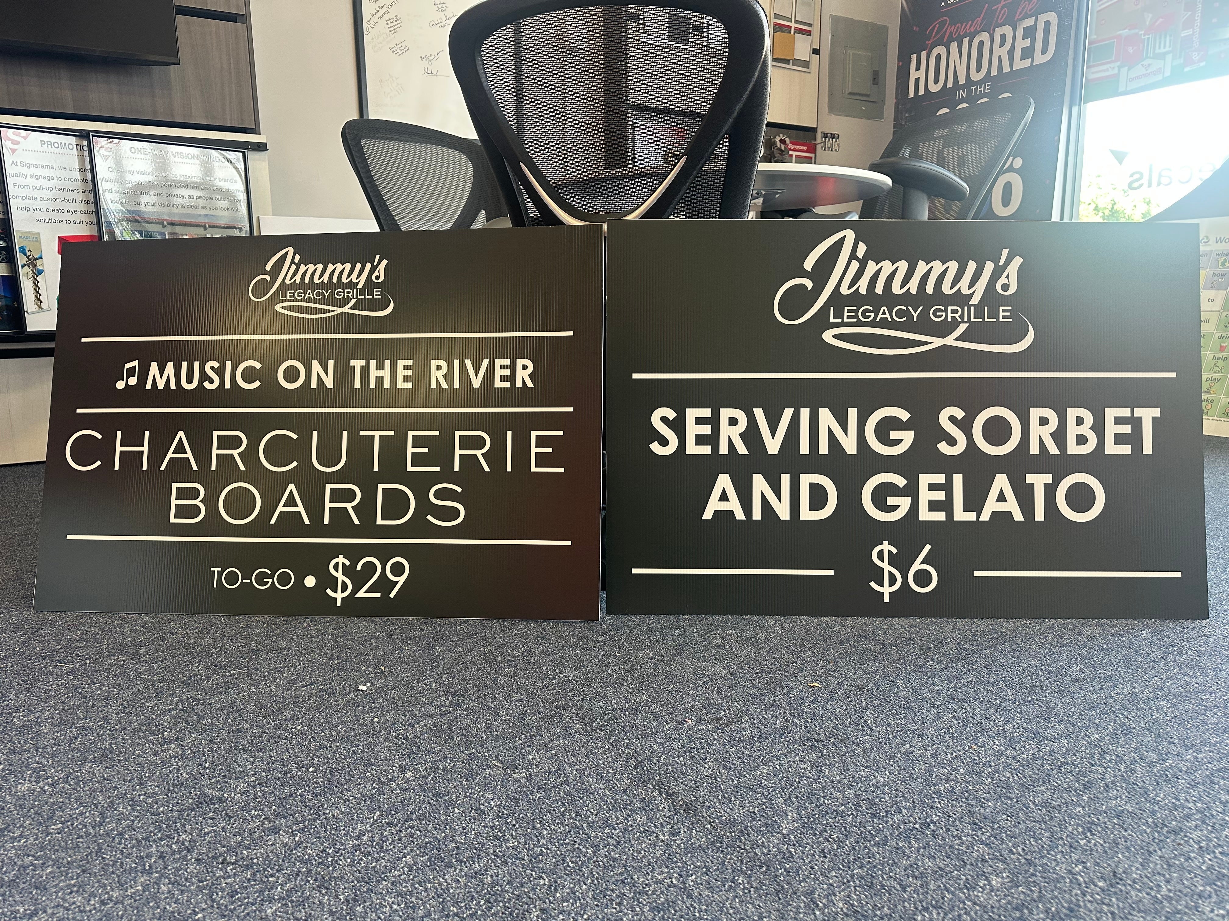 Event Signage for Jimmy's Legacy Grille in East Haddam, CT