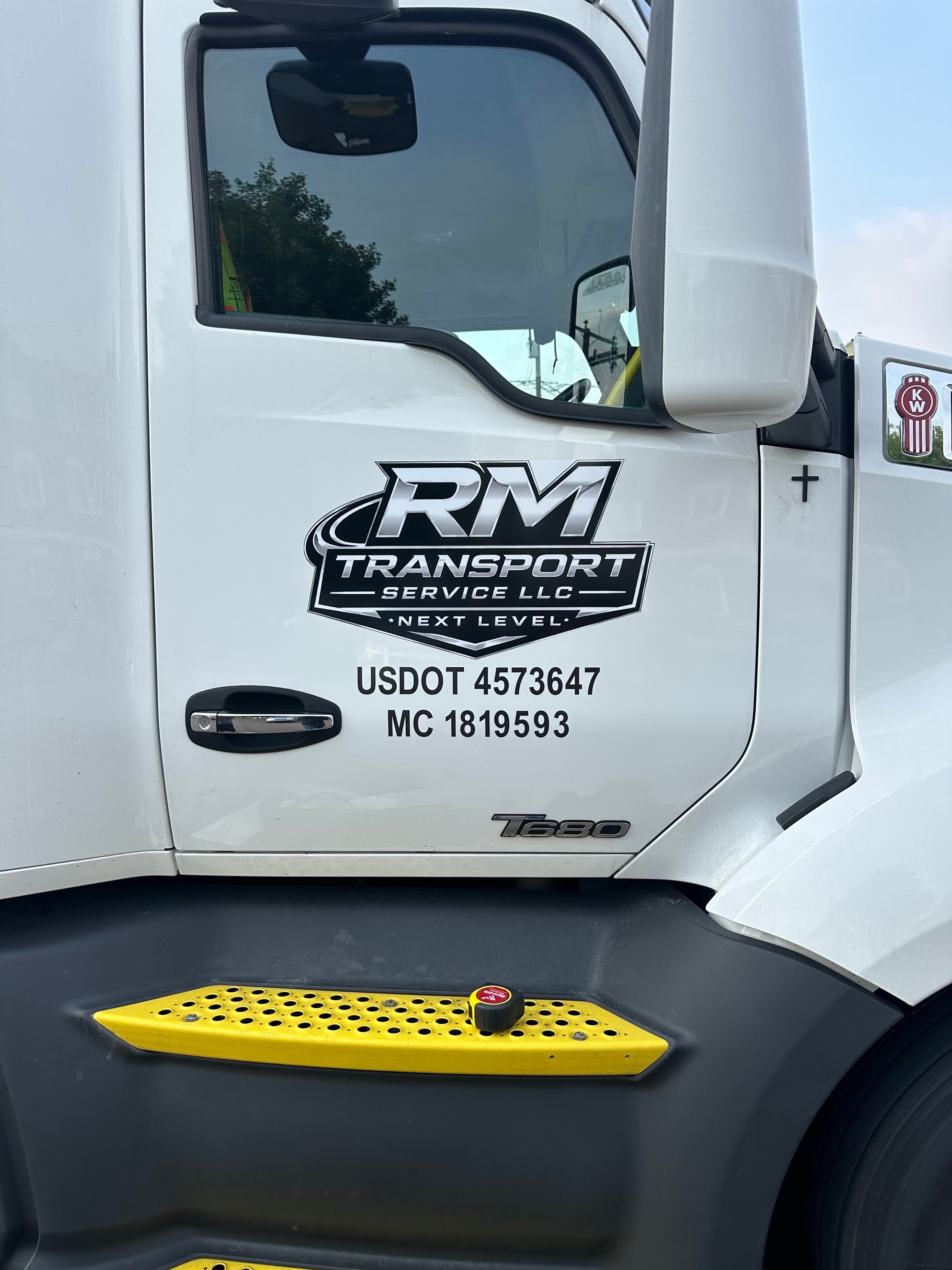 Custom Truck Door Decals for RM Transport Service LLC