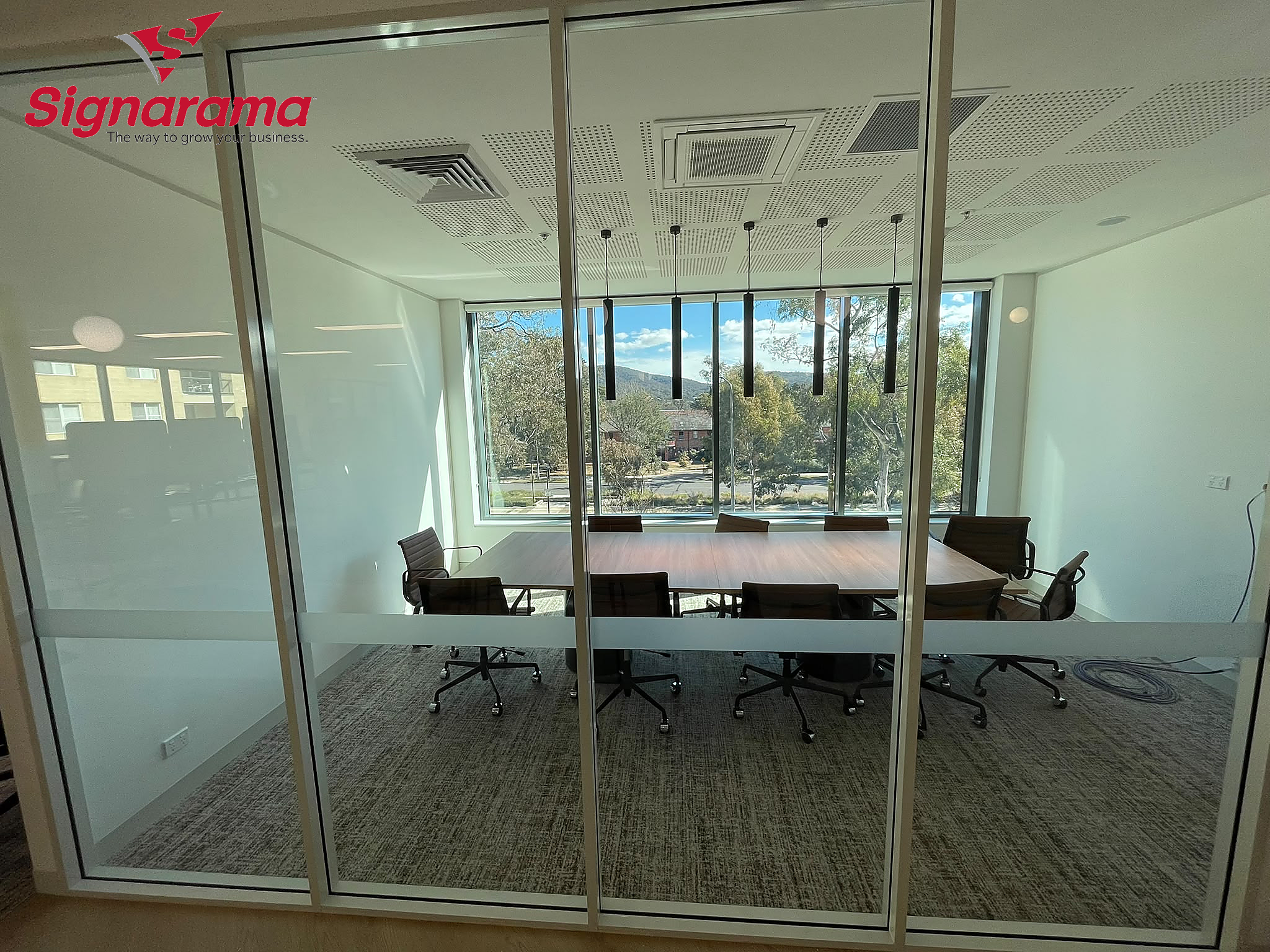 Office Window Frosting for VIRK Construction