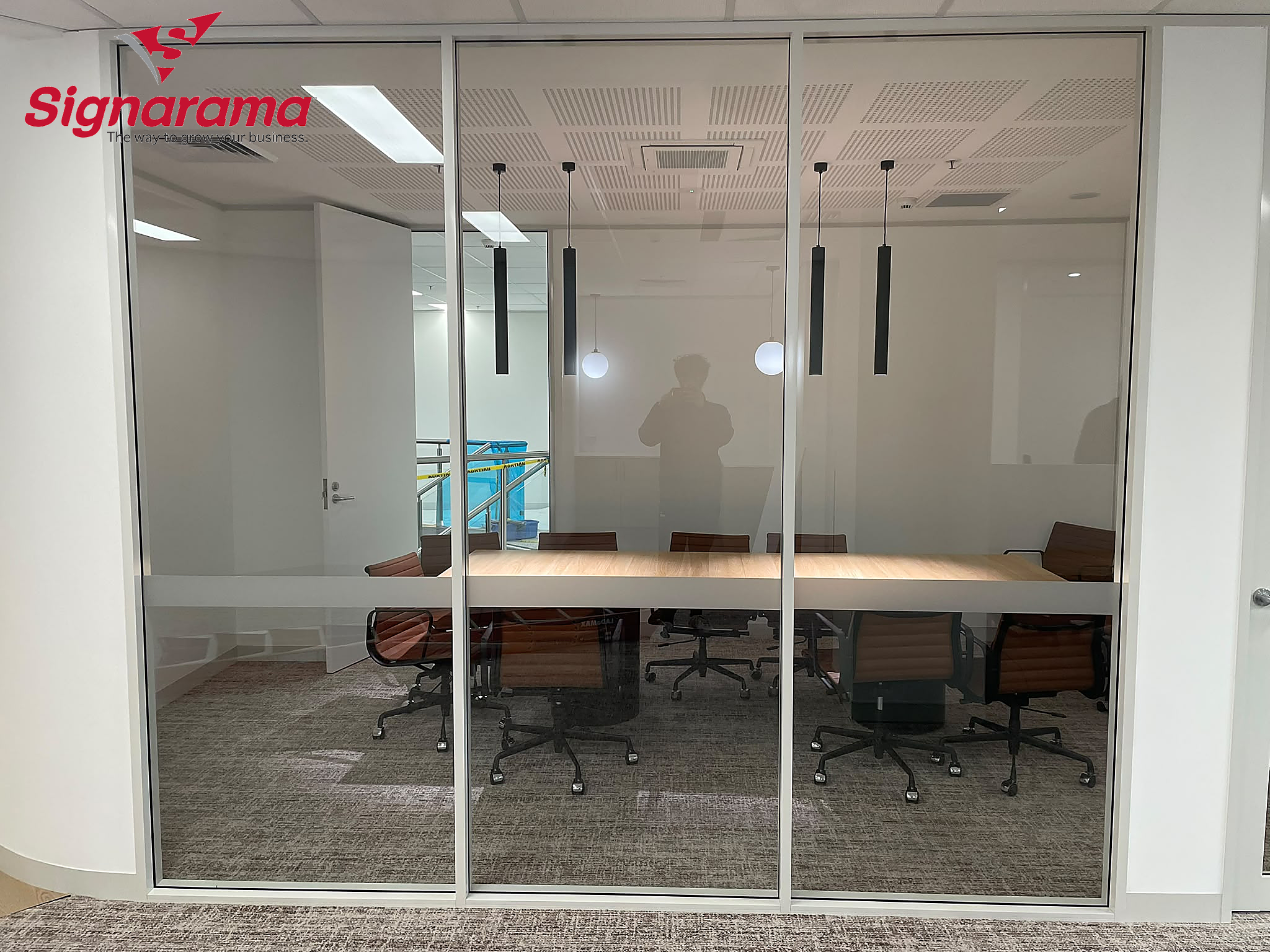Office Window Frosting for VIRK Construction