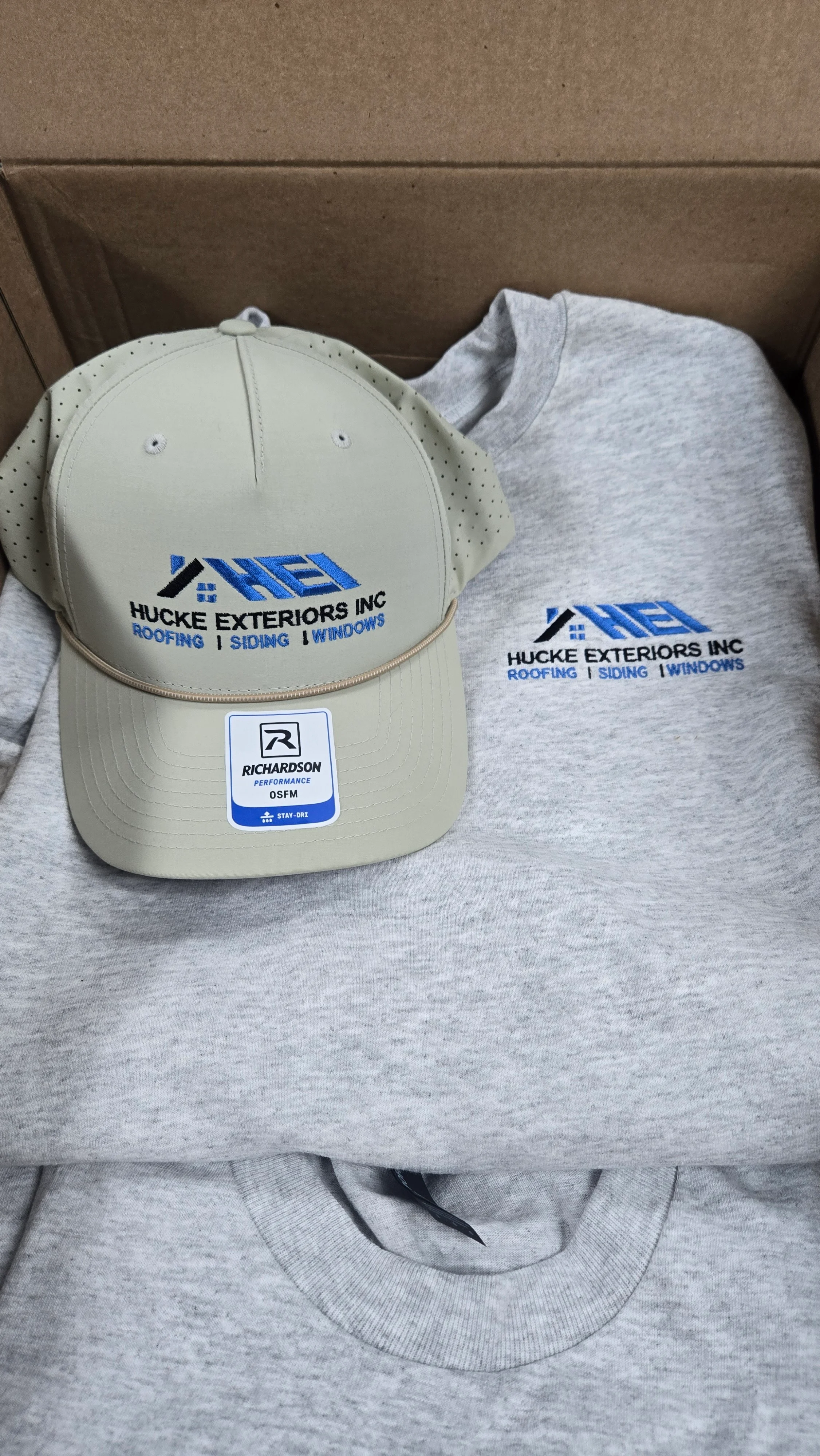 Embroidered Caps and Crewnecks for Hucke Exteriors