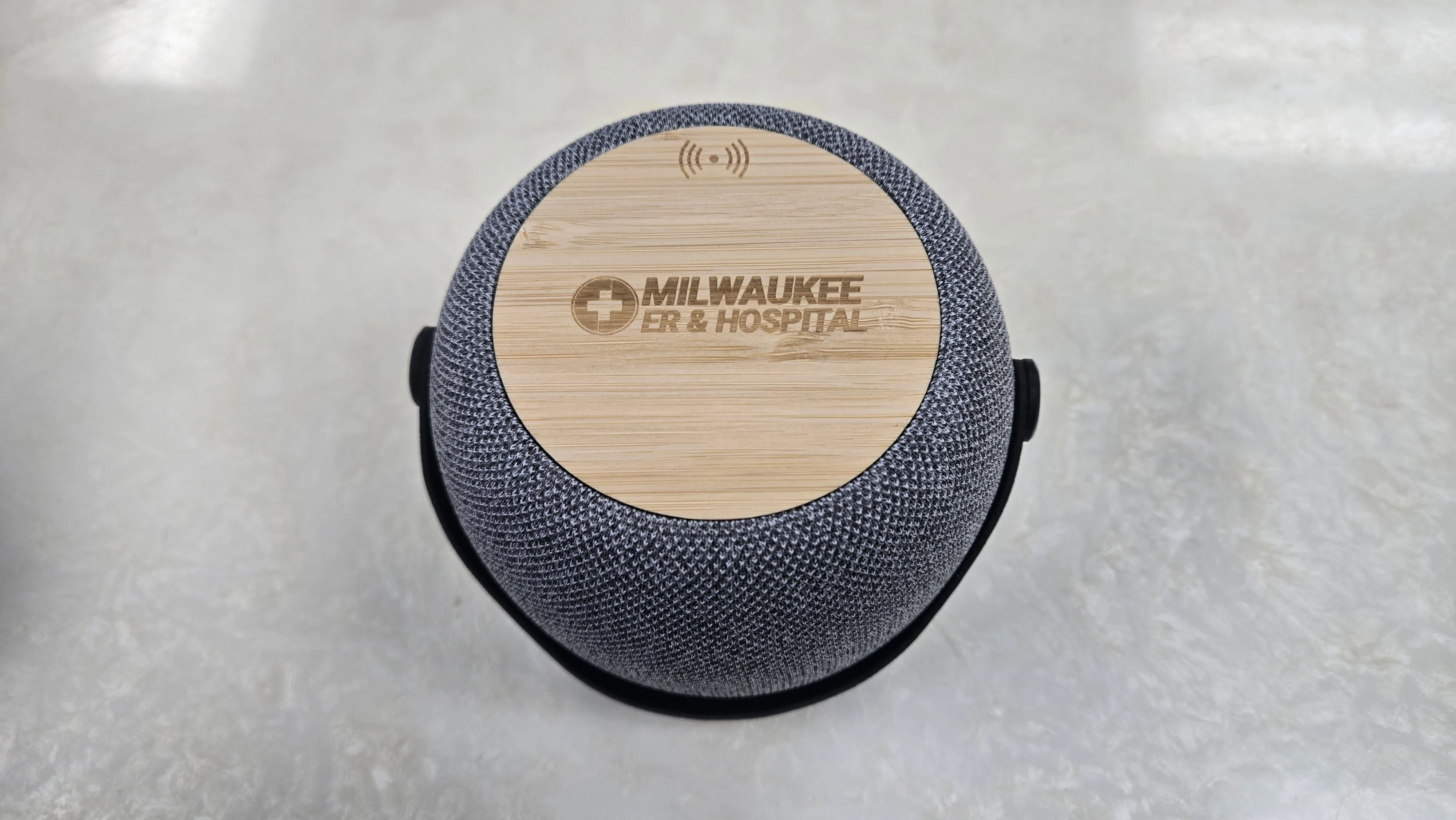 Engraved Bamboo Wireless Charging Speakers for Milwaukee ER & Hospital