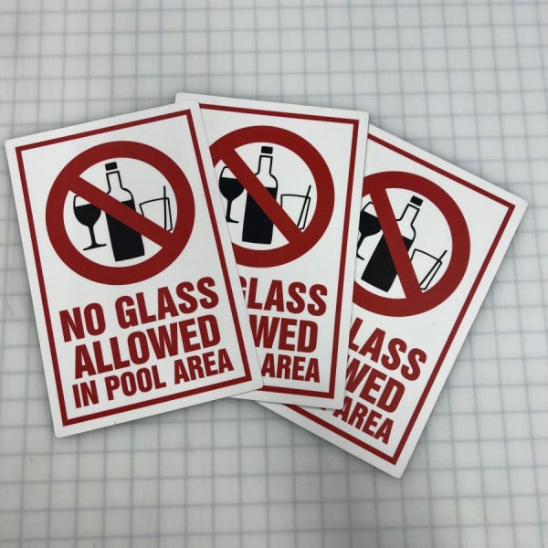 no glass allowed custom sized signs