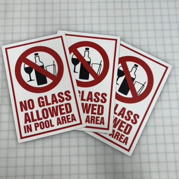 no glass allowed custom sized signs
