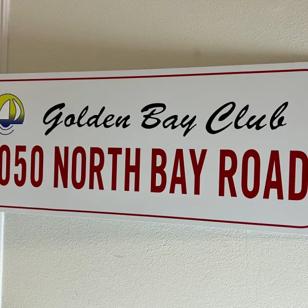 golden bay club address sign