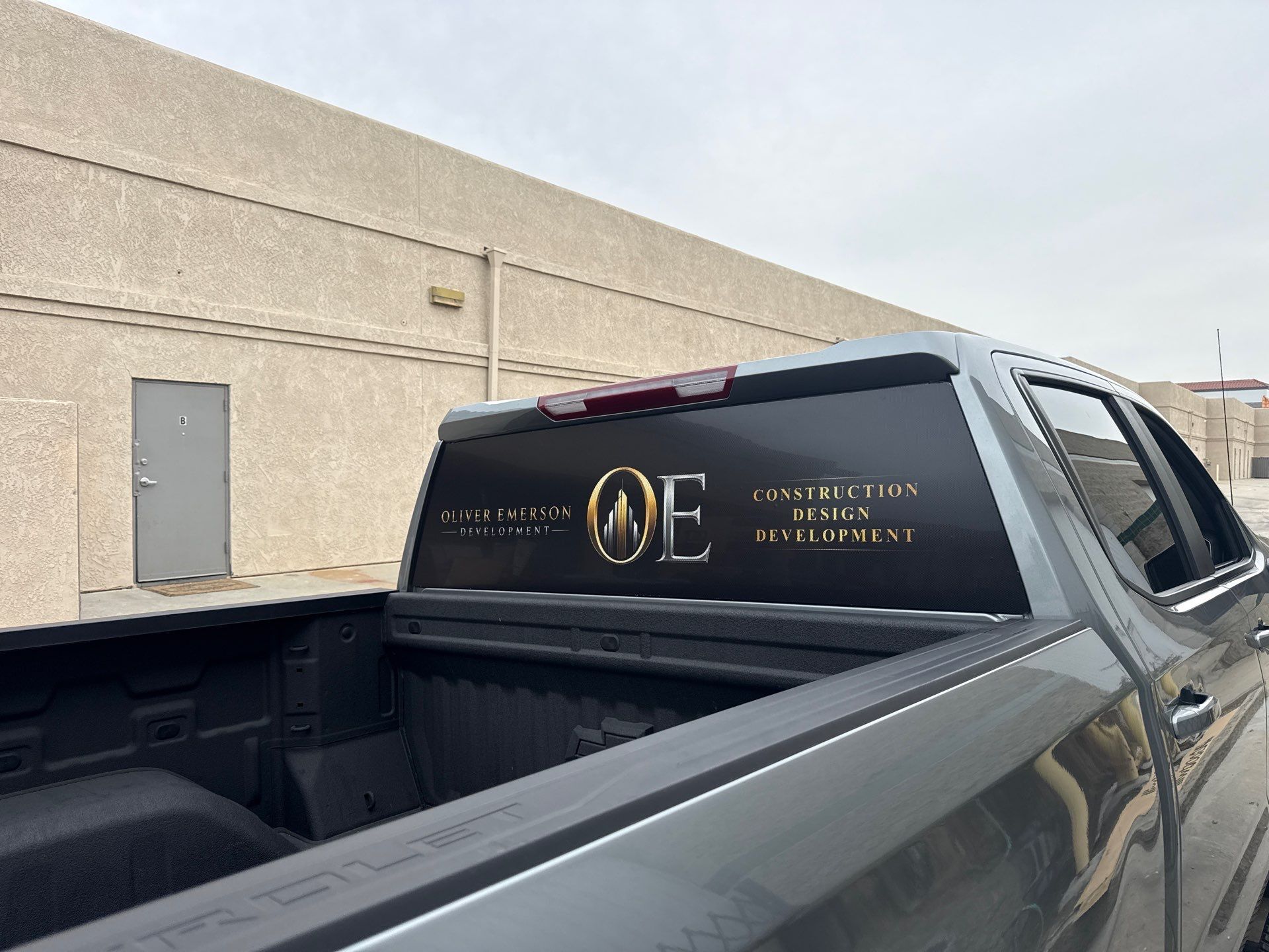 Polished Perforated Window Graphic for Oliver Emerson Development | Signarama Temecula