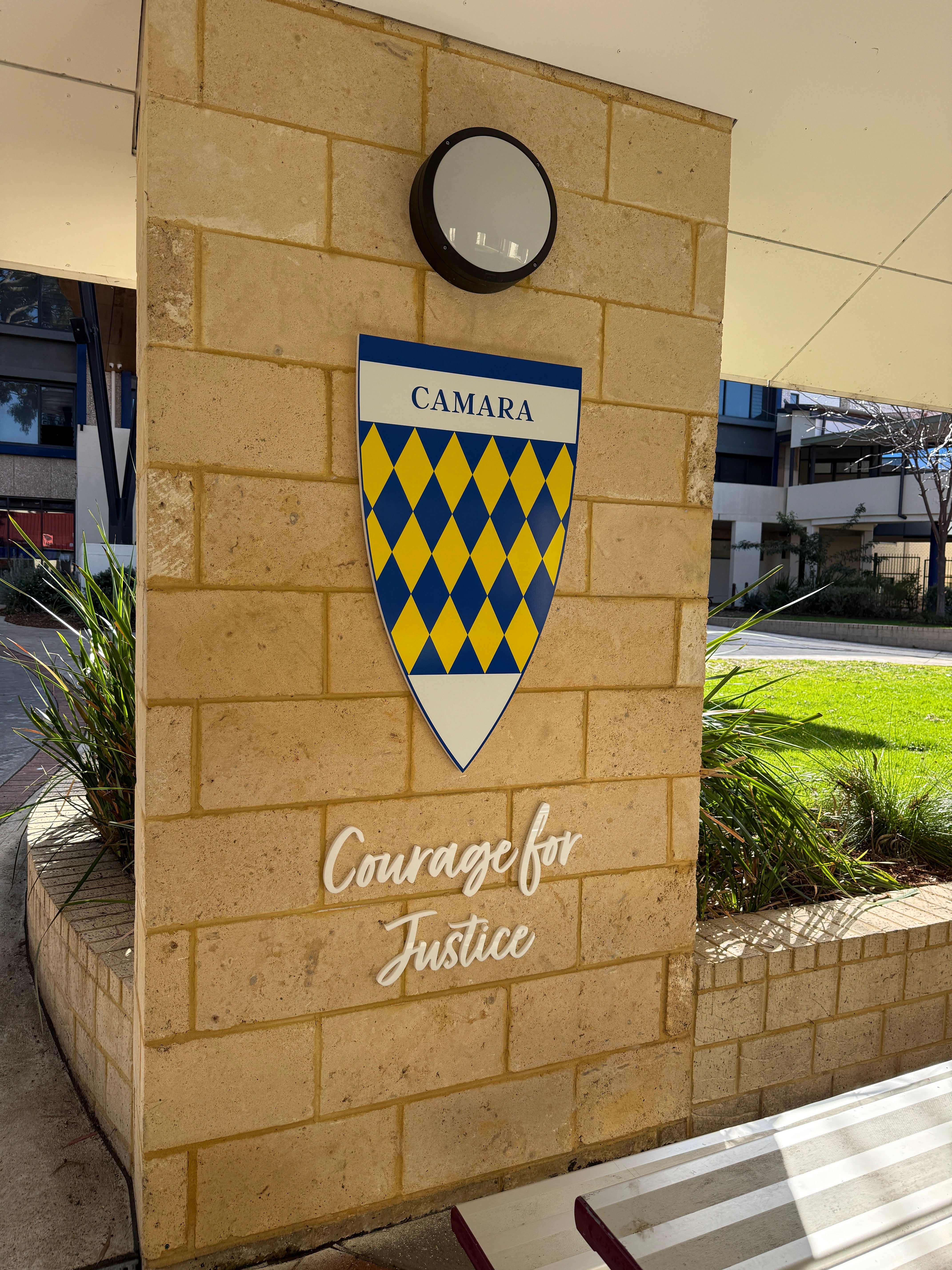 Bringing School Spirit to Life: Guild Shield Signage for Newman College