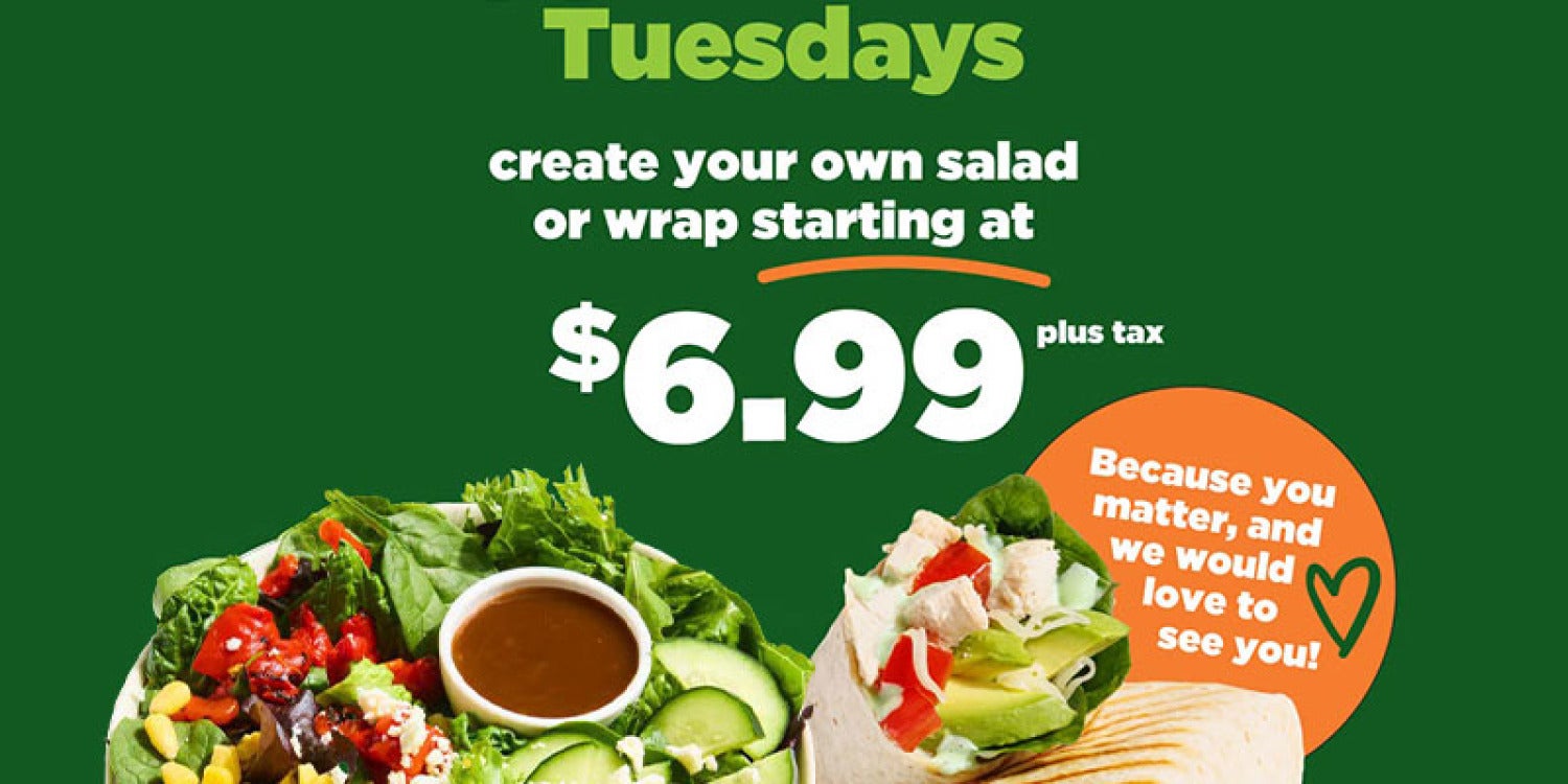 Saladworks Tempts Your Taste Buds: $6.99 Tuesdays Now On!