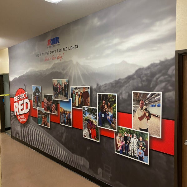 AMR “Respect the Red” Wall Wrap in Hemet, CA