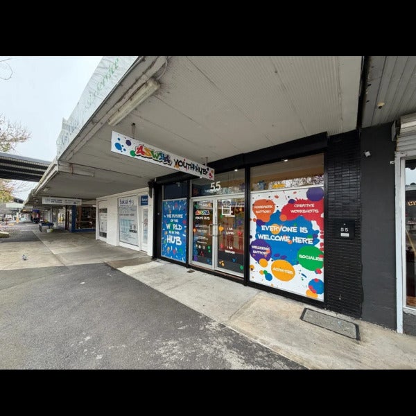Window Graphics & Hanging Sign - Australian South West Youth Association - Heidelberg West VIC.
