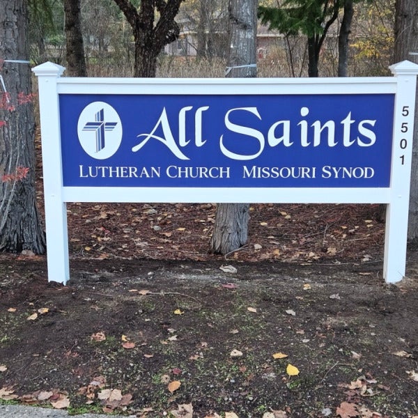 Post & Panel Church Sign — All Saints Lutheran, Bellevue | Signarama Redmond
