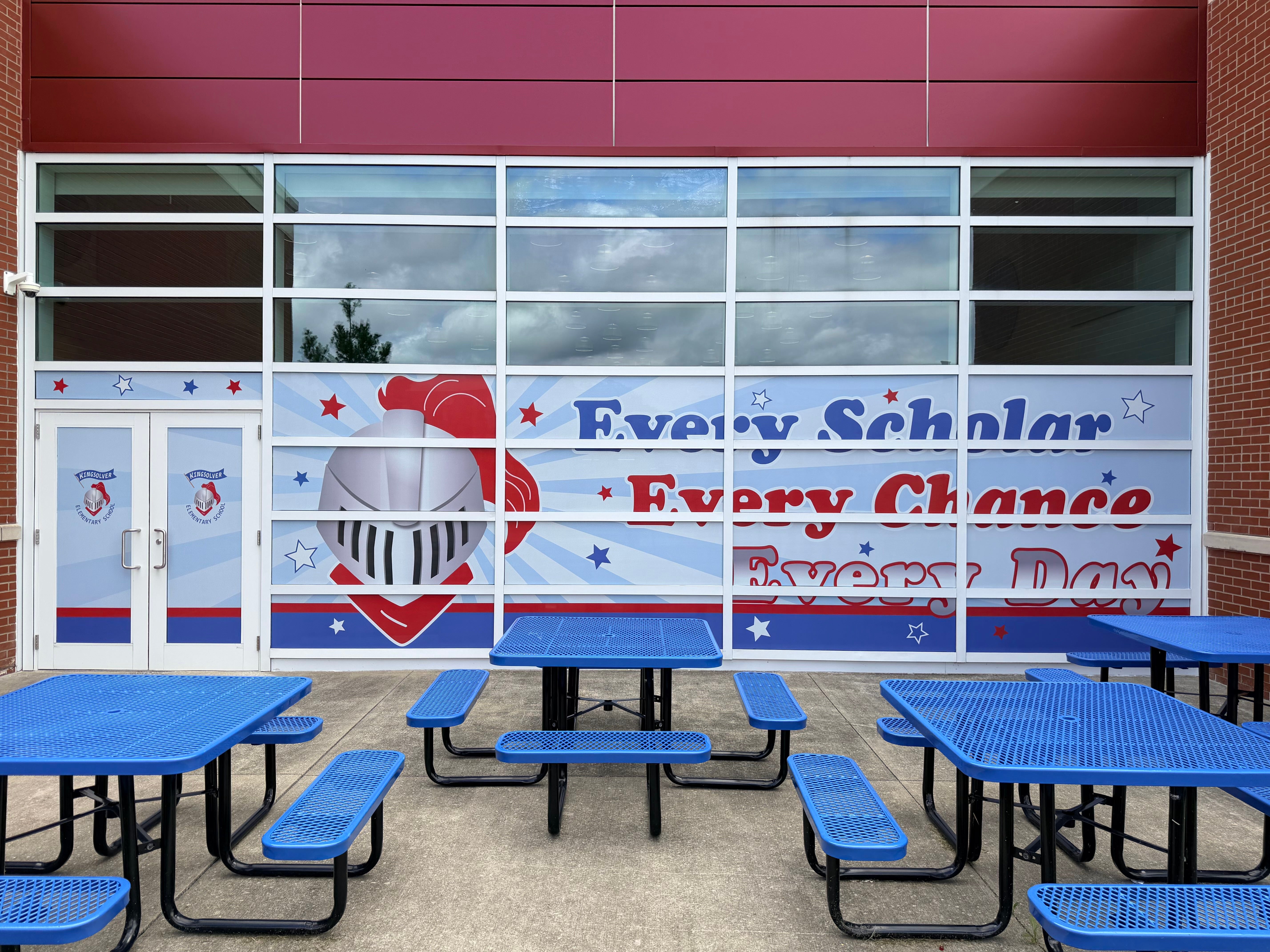Custom School Window Graphics & Window Perf | Kingsolver Elementary Fort Knox KY