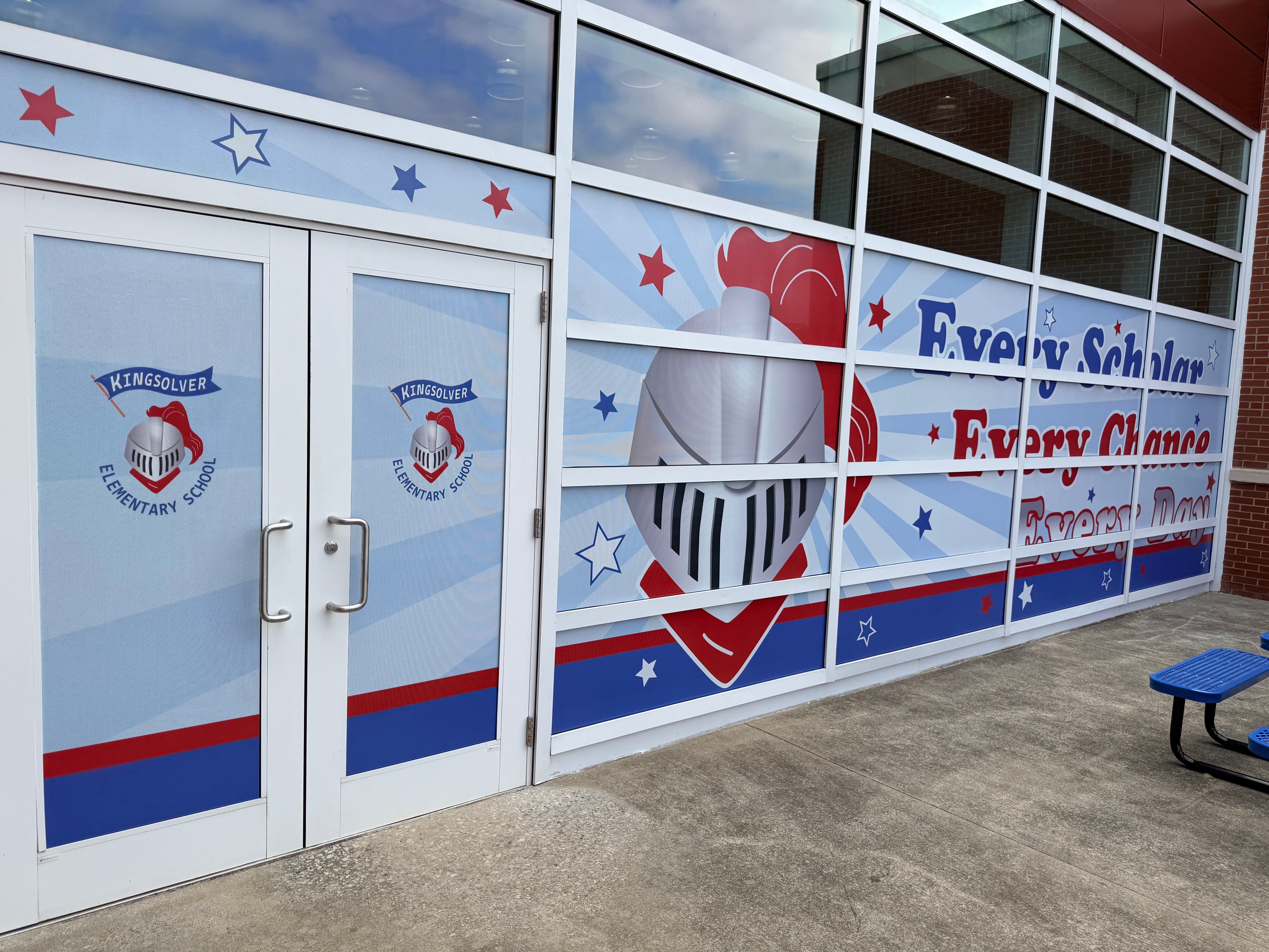 Custom School Window Graphics & Window Perf | Kingsolver Elementary Fort Knox KY