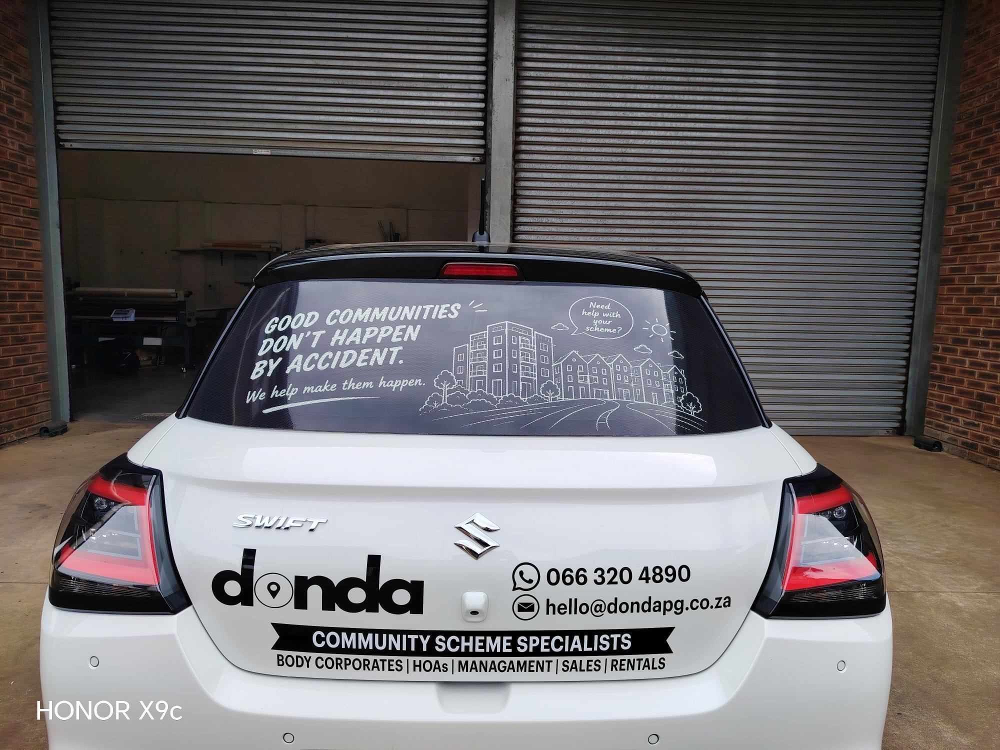 Vehicle branding - contravision and cut vinyl