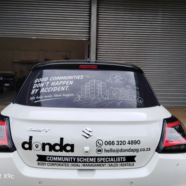 Vehicle branding - contravision and cut vinyl