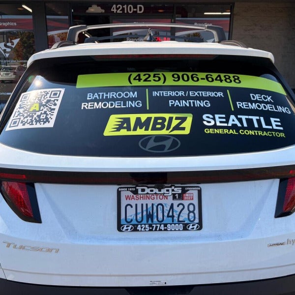 Rear window graphics for Ambiz Seattle
