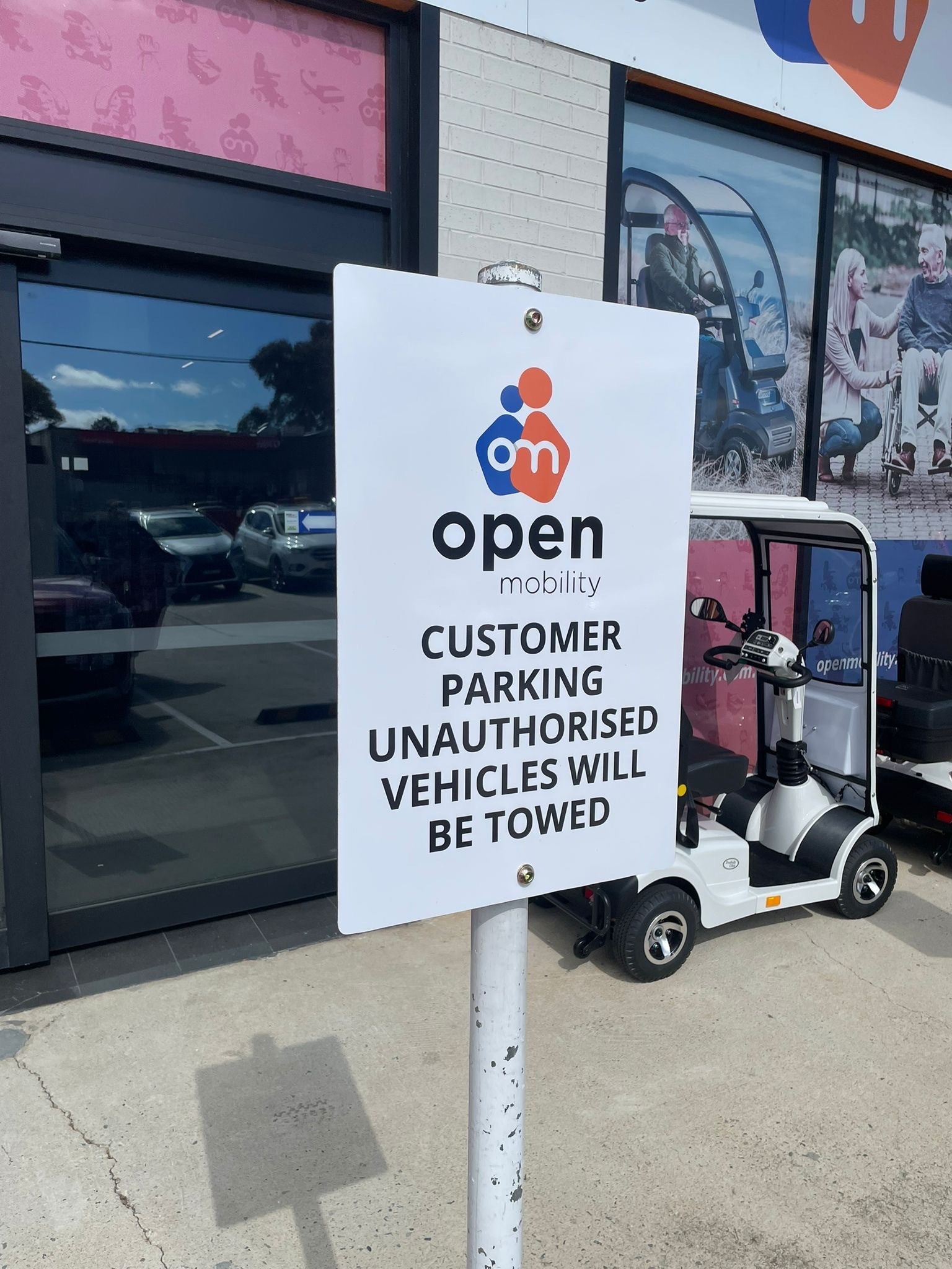 Car park sign for Open Mobility