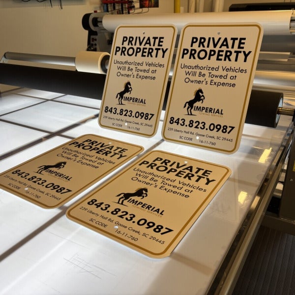 Custom Parking Sign 18" x 24" Aluminum 0.080 Sign for Imperial Towing Goose Creek