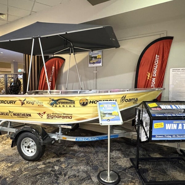 Moama RSL - Win a Tinny! - Boat Wrap