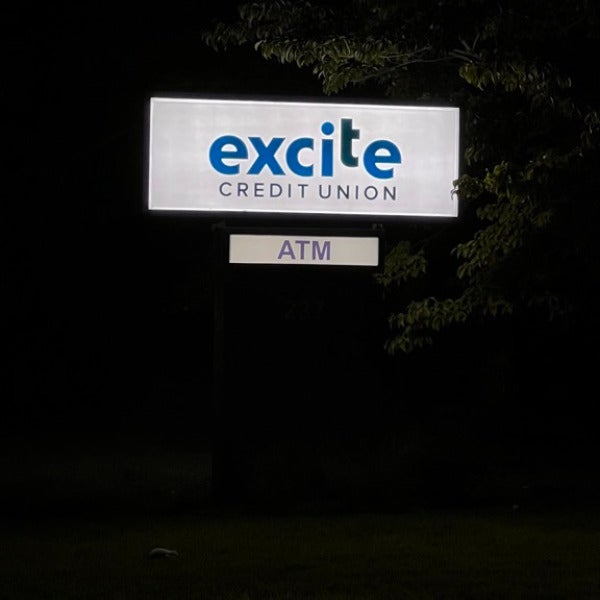 Excite Credit Union - Embossed Illuminated Pylon Sign
