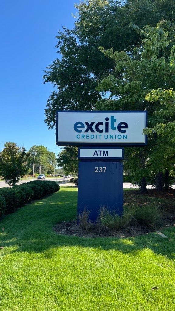 Excite Credit Union - Embossed Illuminated Pylon Sign