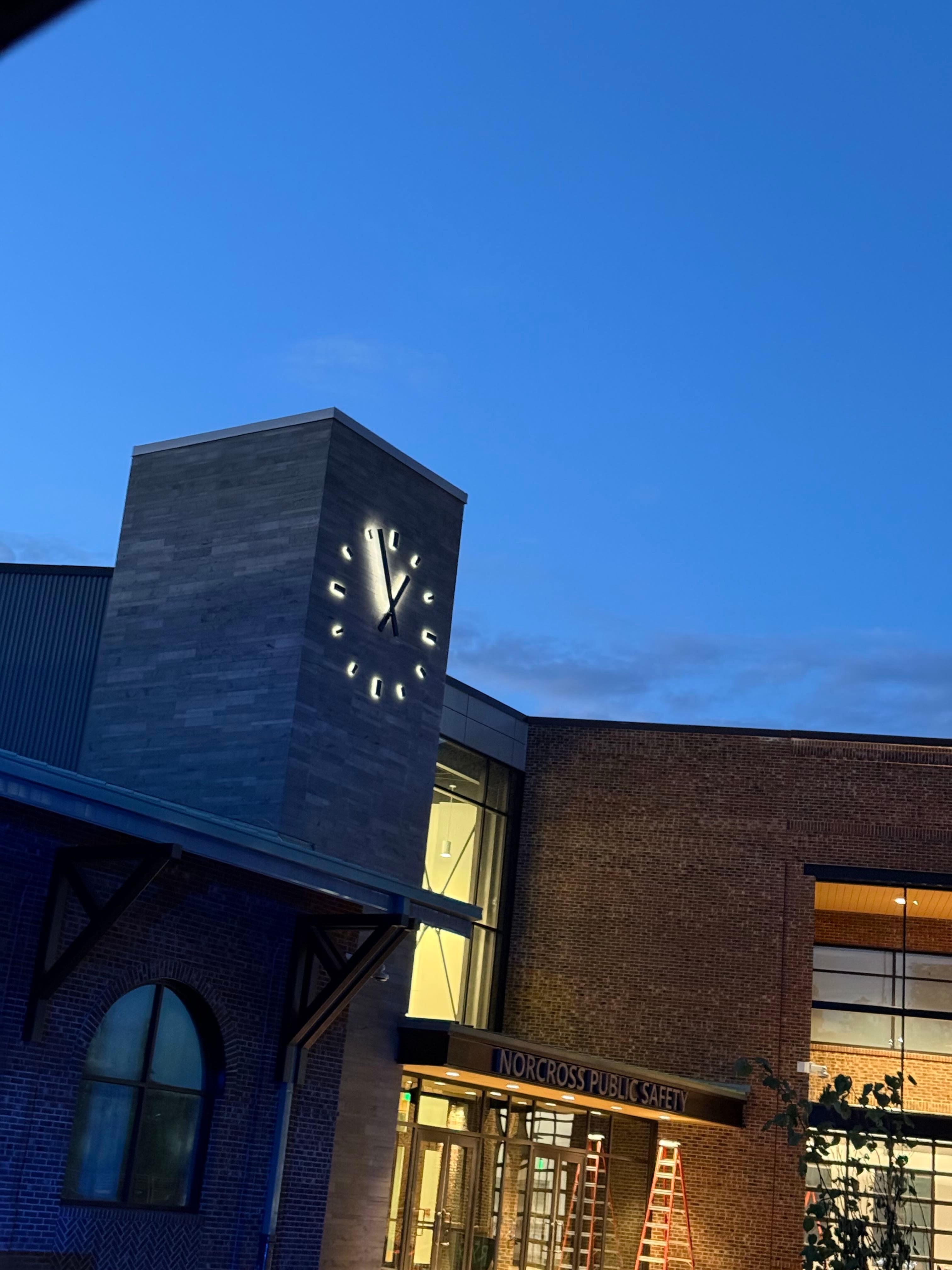 Norcross Public Safety Building Custom Clock & Building Signage