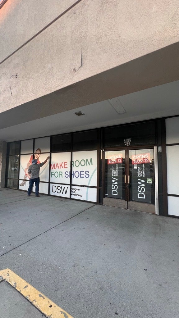 DSW Soon to Open - Store Front Window Graphics