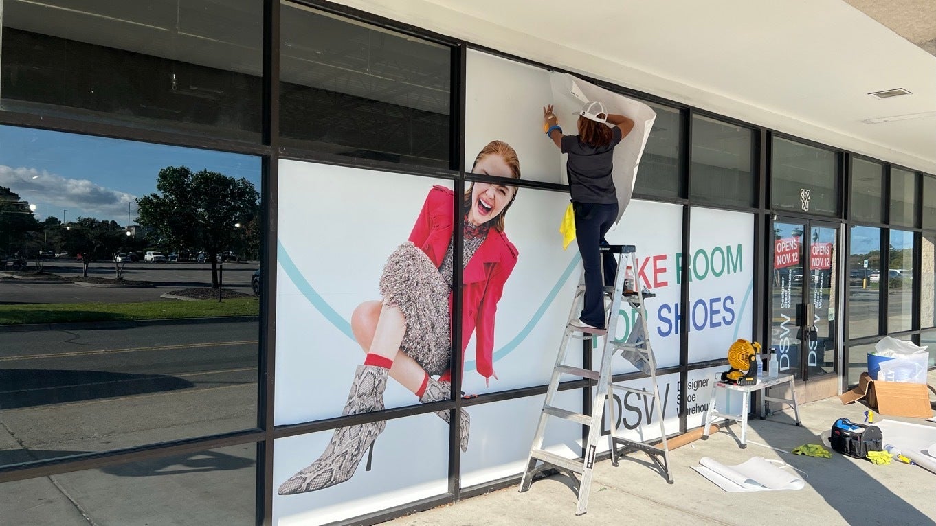 DSW Soon to Open - Store Front Window Graphics