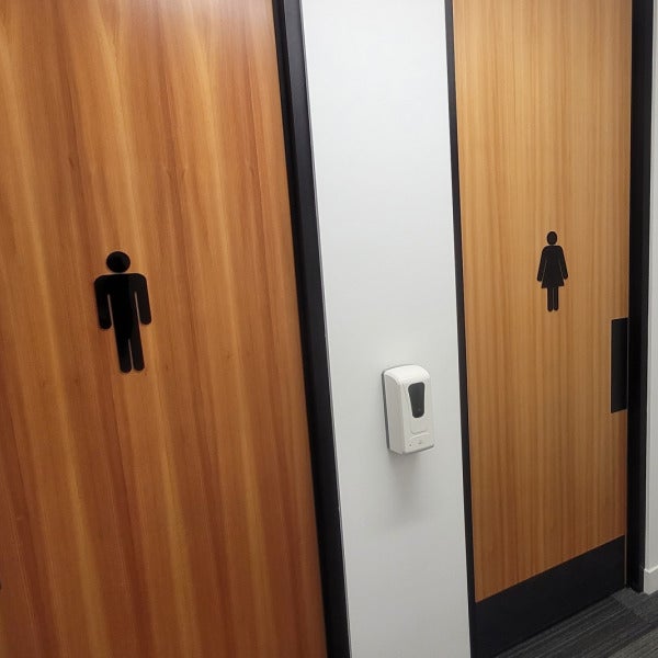 Acrylic Washroom Wayfinding Signs for Colliers in Edmonton, AB