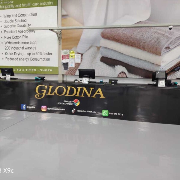 Glodina Factory Store new branding and signage