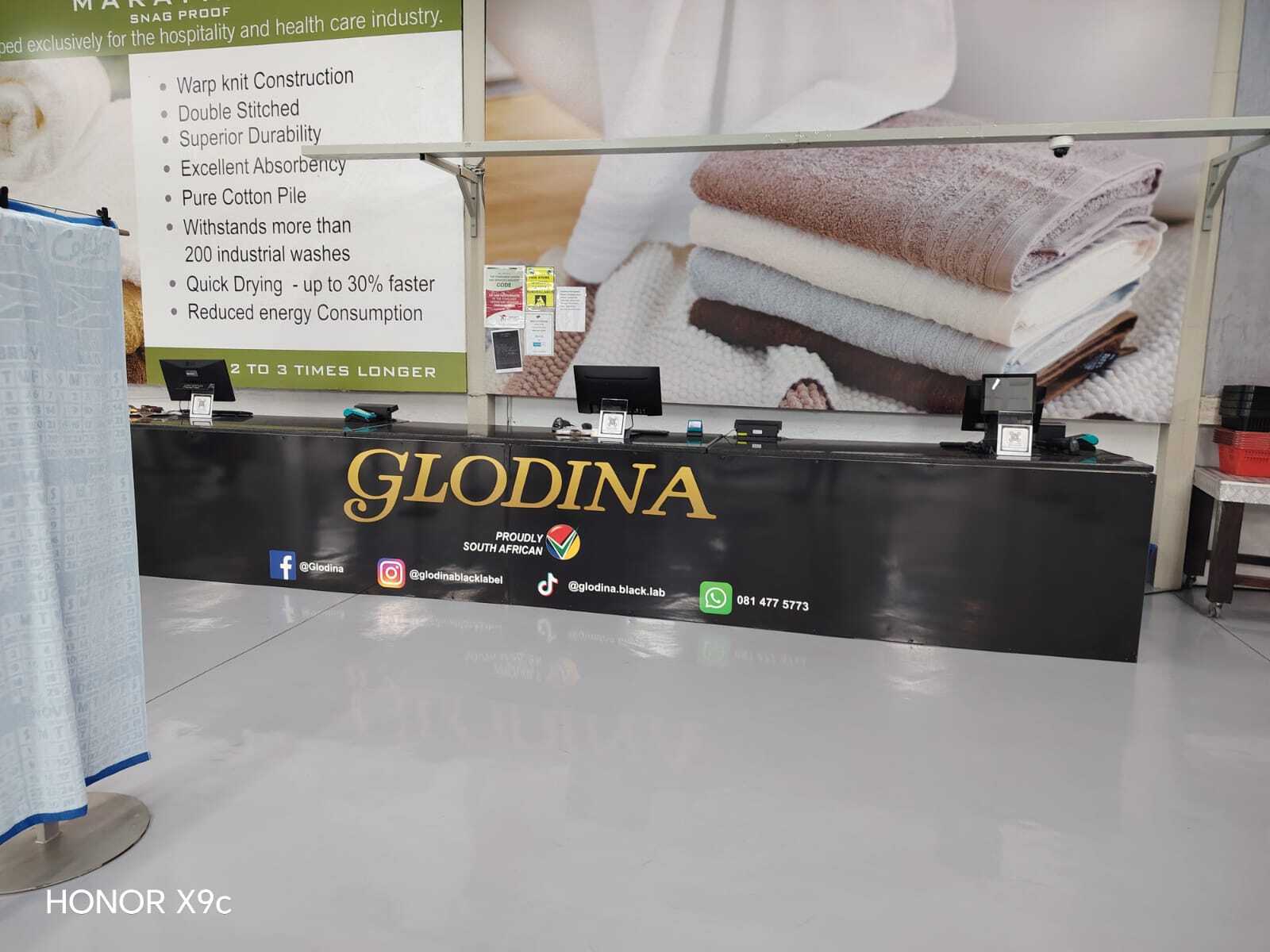 Glodina Factory Store new branding and signage