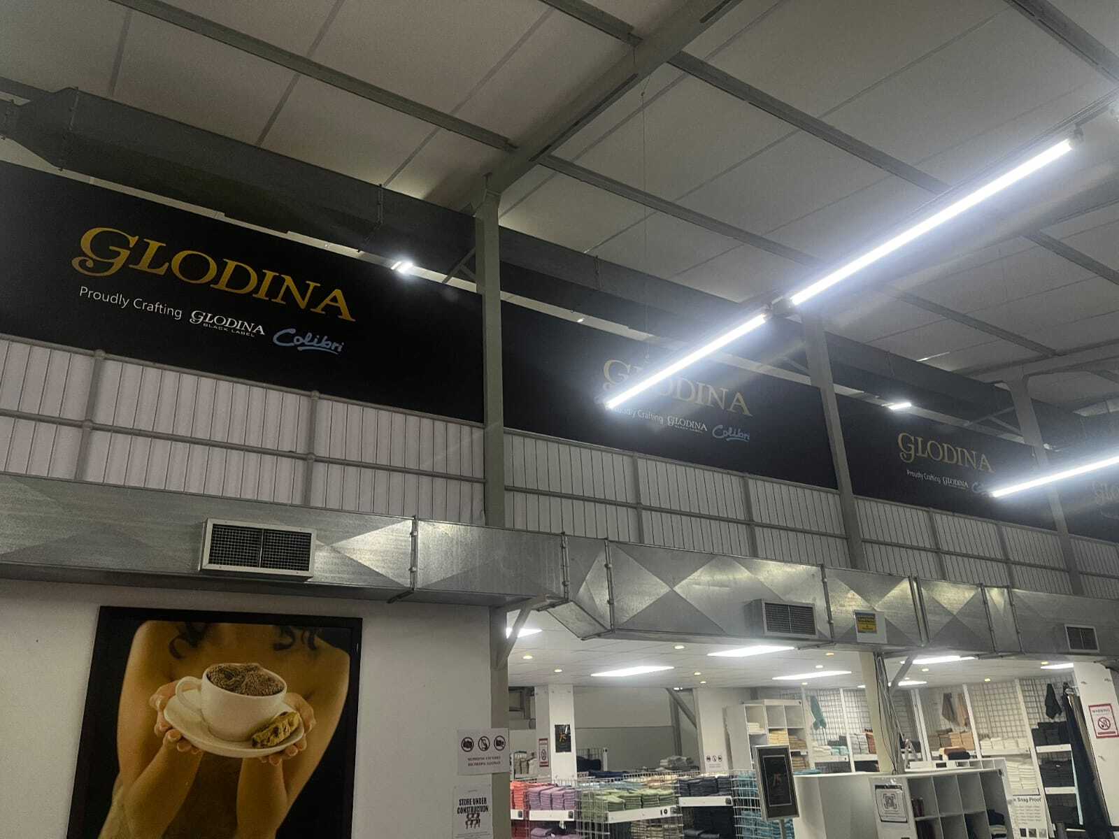 Glodina Factory Store new branding and signage