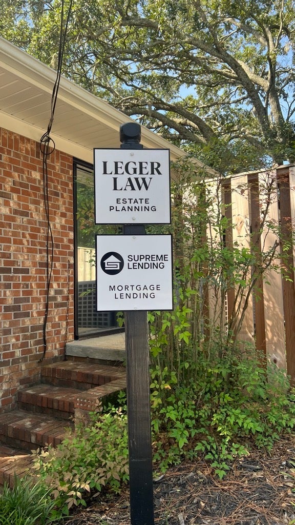 Supreme Lending - Post and Panel Sign, PVC Hanging Sign and Door Decal