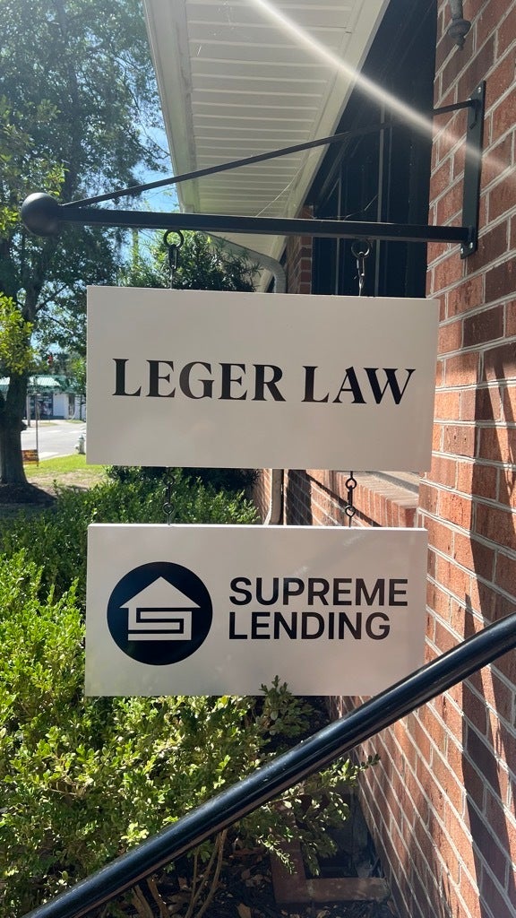 Supreme Lending - Post and Panel Sign, PVC Hanging Sign and Door Decal