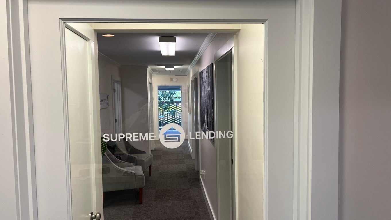 Supreme Lending - Post and Panel Sign, PVC Hanging Sign and Door Decal