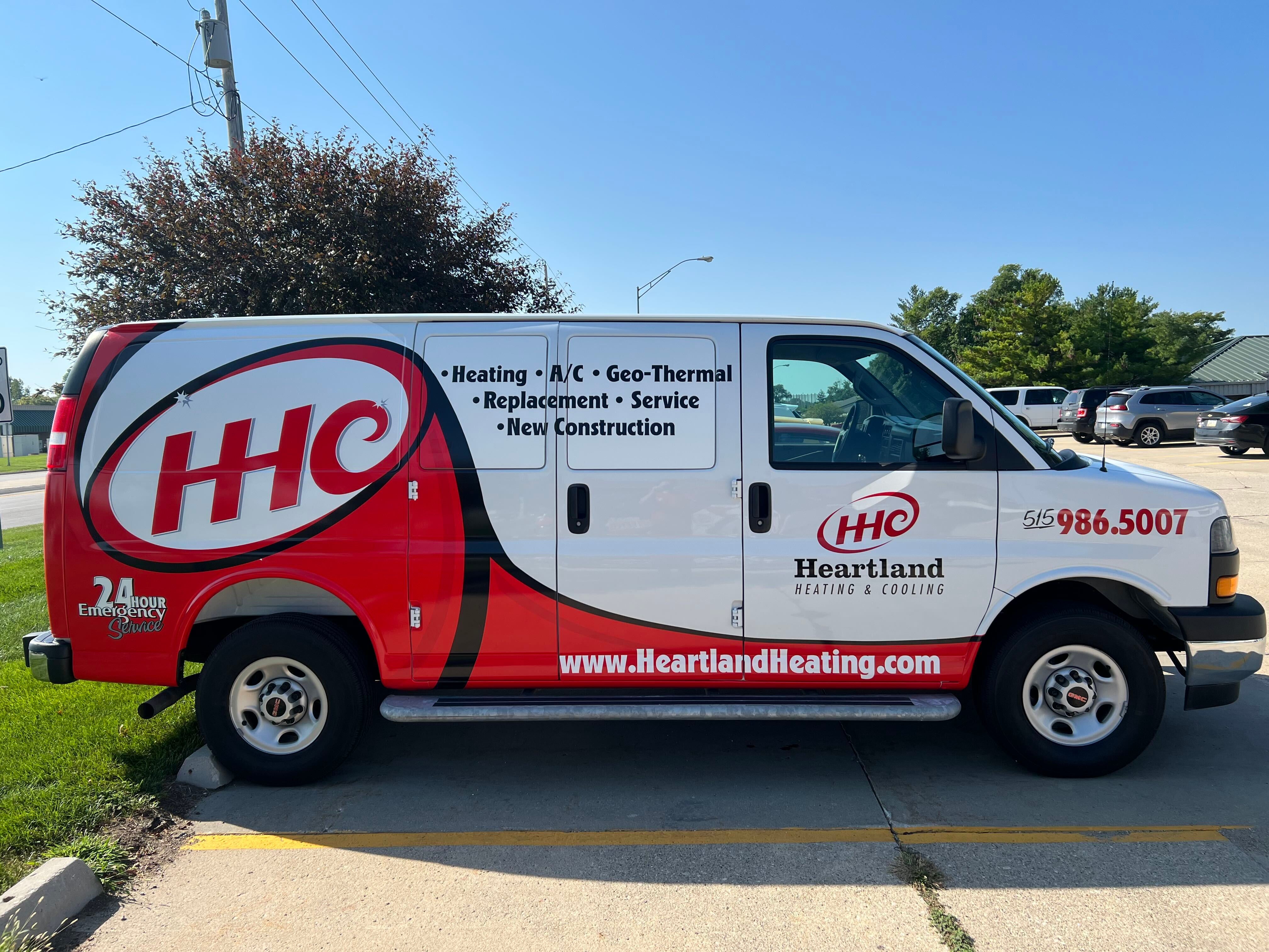Heartland Heating & Cooling Adds Another Branded Vehicle With a Custom Van Wrap