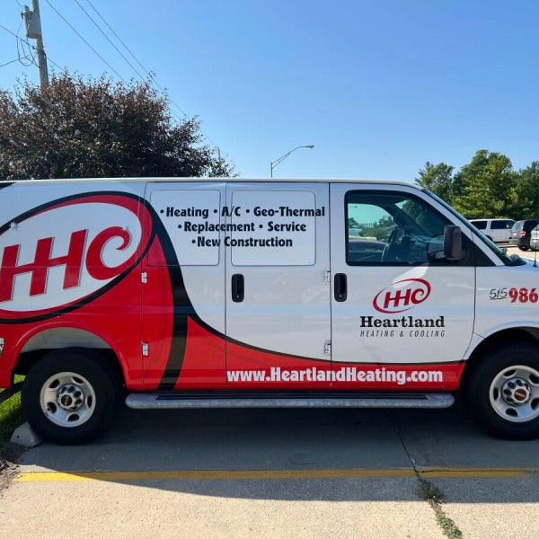 Heartland Heating & Cooling Adds Another Branded Vehicle With a Custom Van Wrap