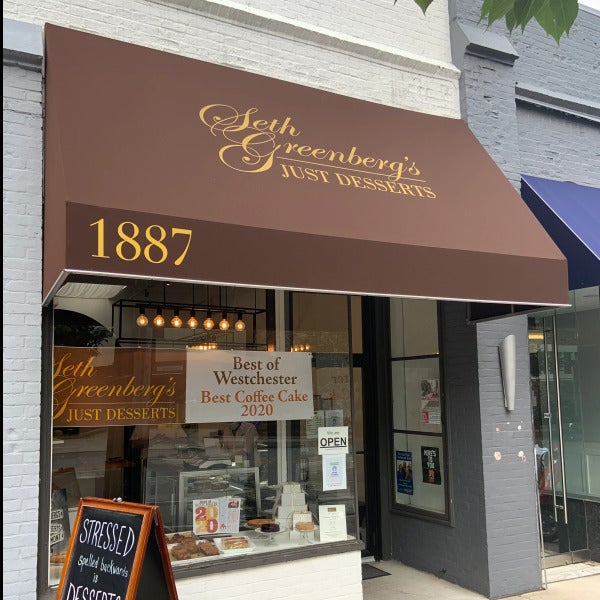 Awning for Seth Greenberg's Just Desserts in Larchmont, NY