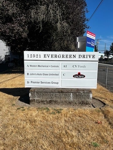 Updating tenant signage for Mukilteo Barker Real Estate, Mukilteo, WA