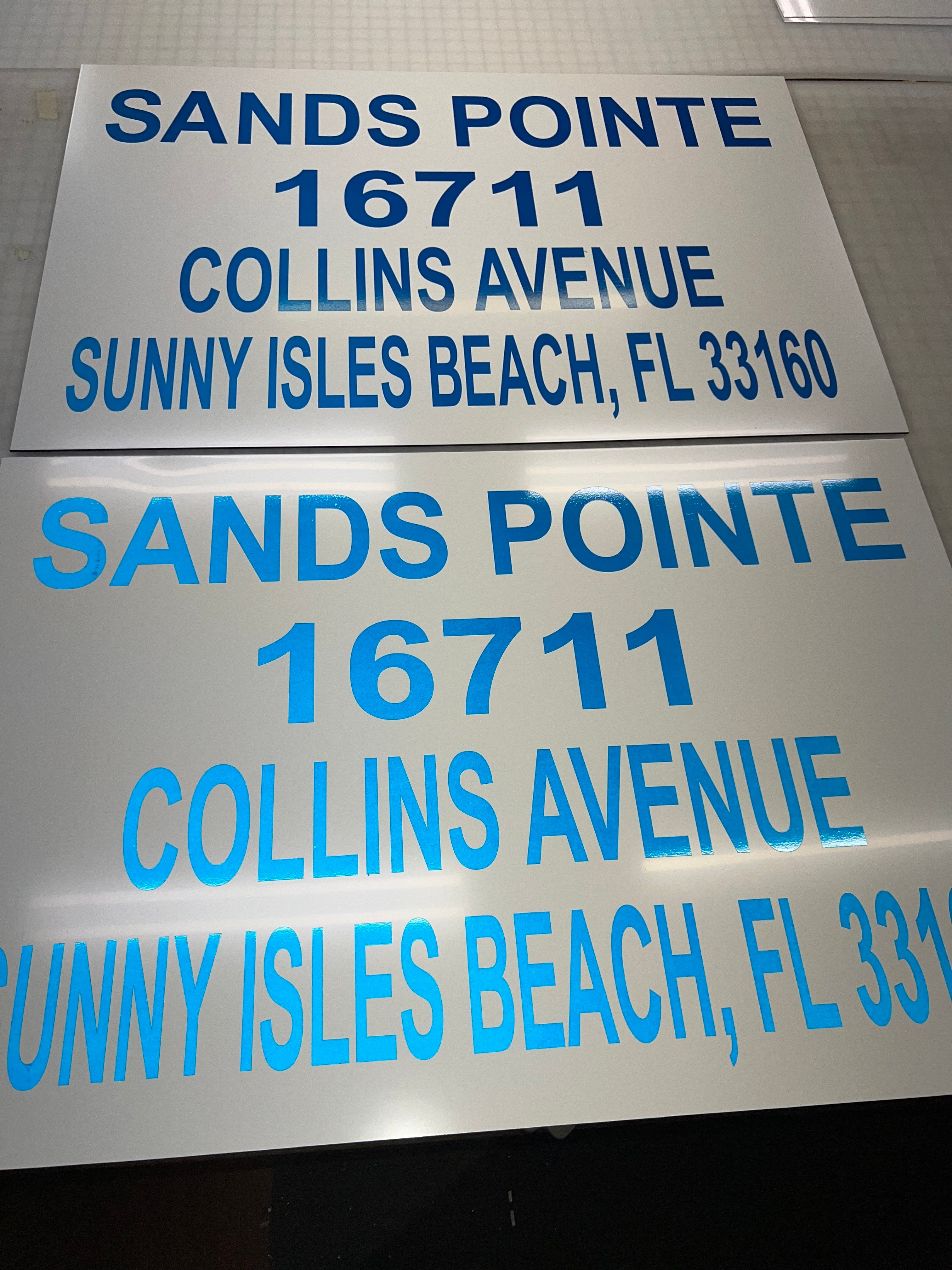 Custom High-Visibility Reflective Signage for Oceania 1 & Sands Pointe