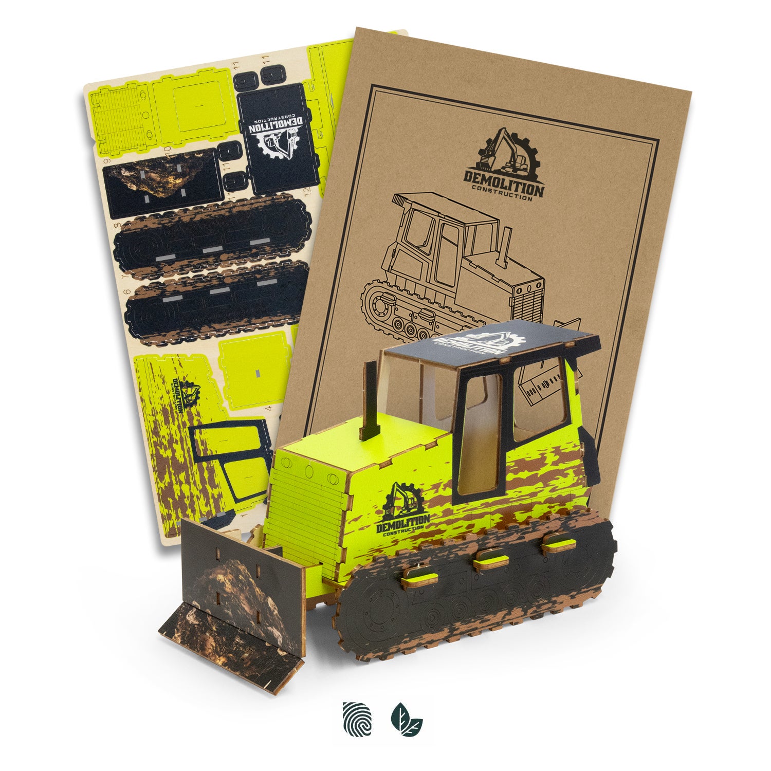 BRANDCRAFT Bulldozer Wooden Model
