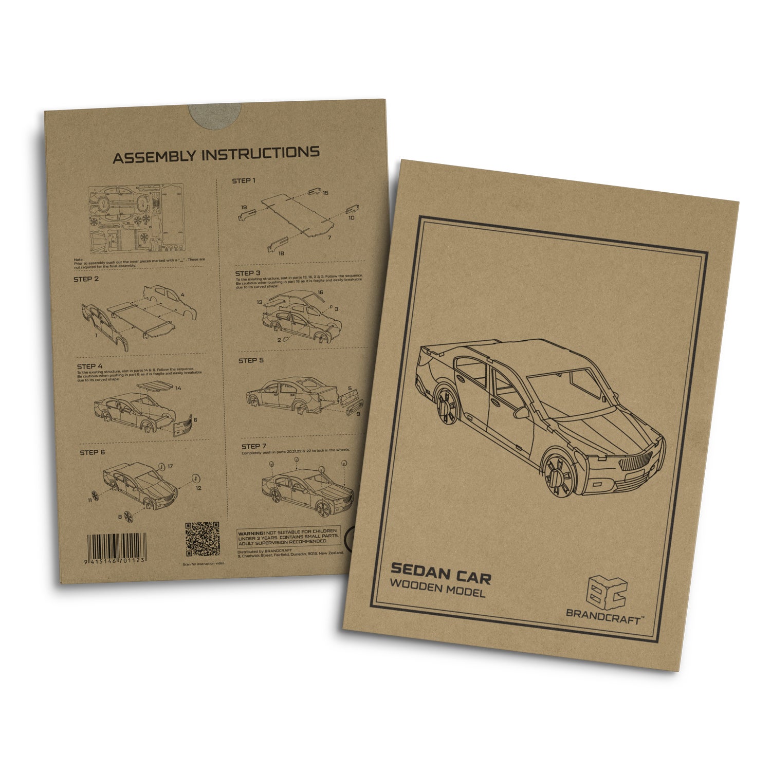 BRANDCRAFT Sedan Car Wooden Model