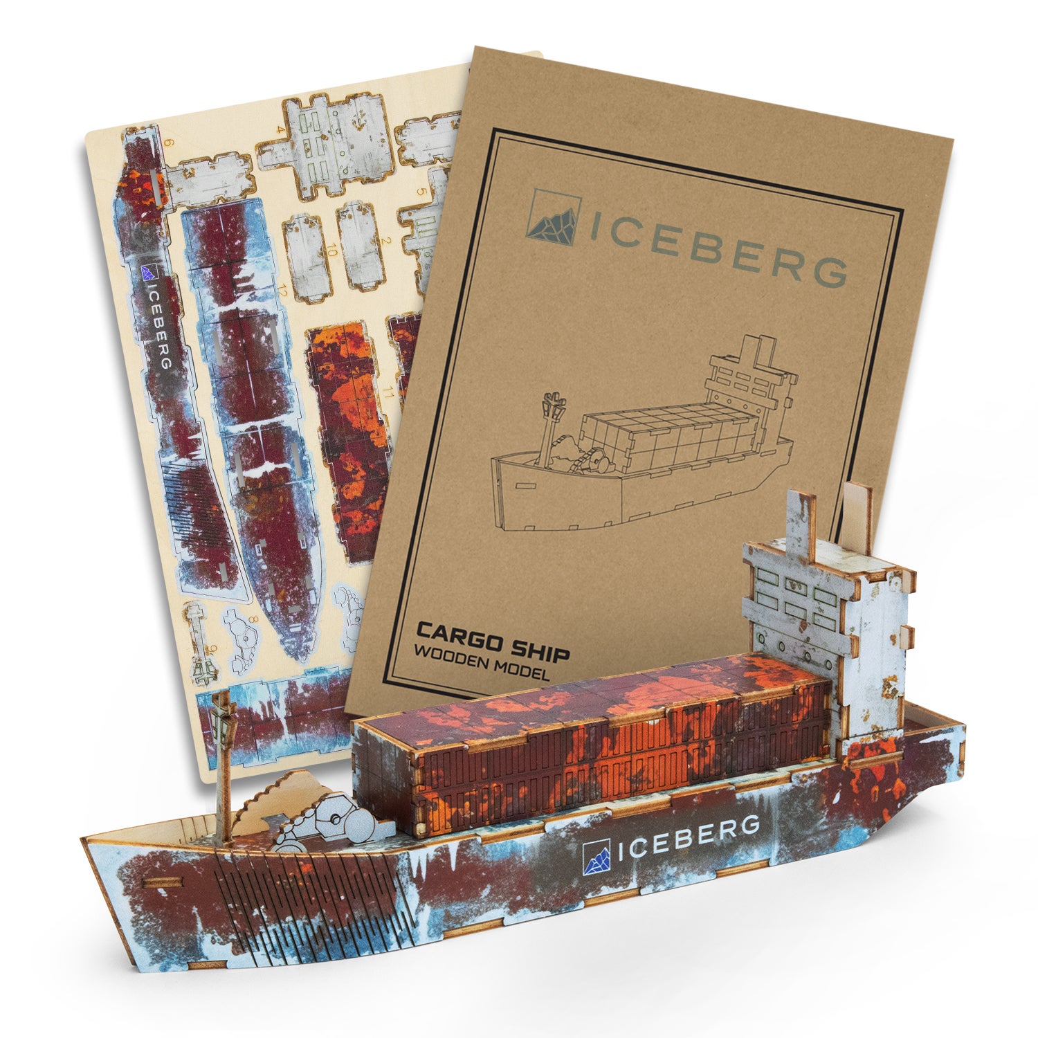 BRANDCRAFT Cargo Ship Wooden Model