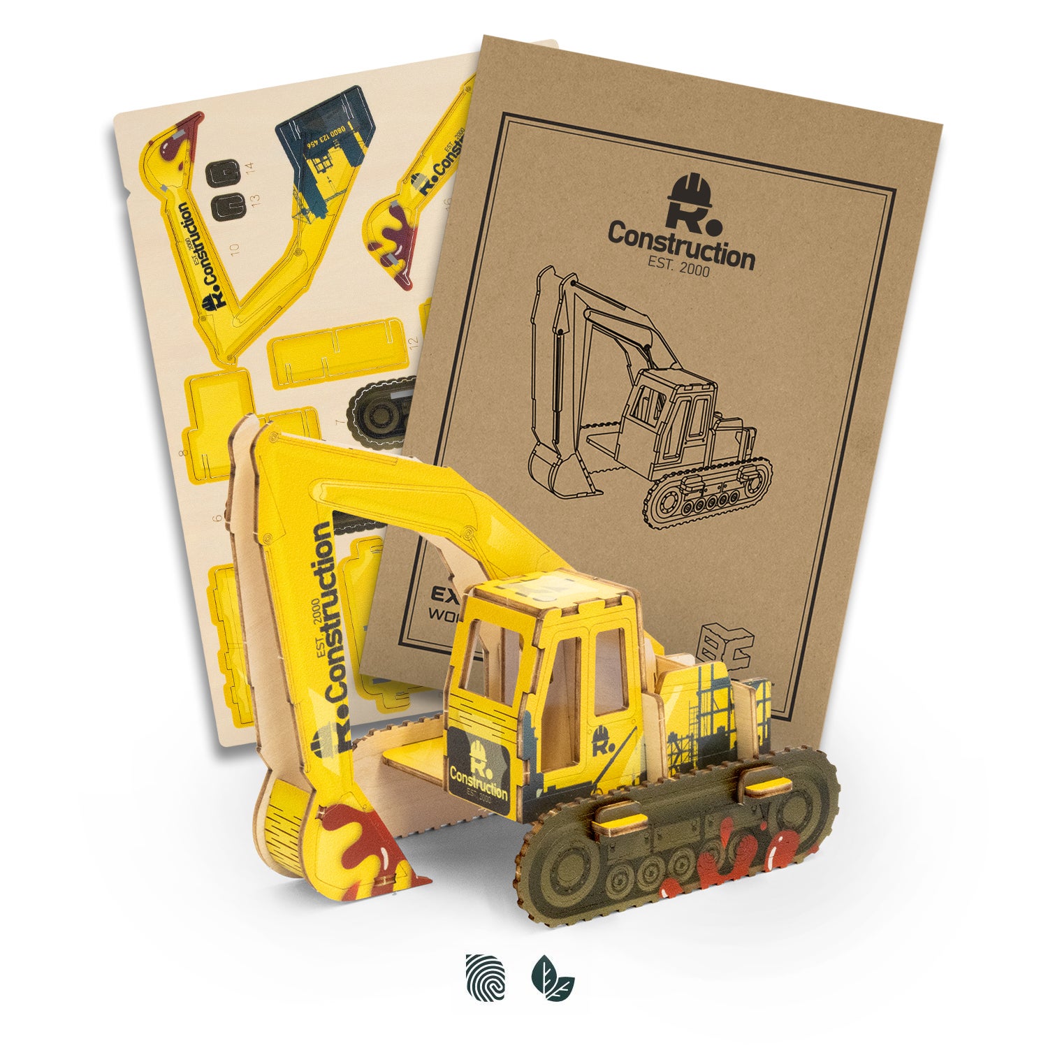 BRANDCRAFT Excavator Wooden Model