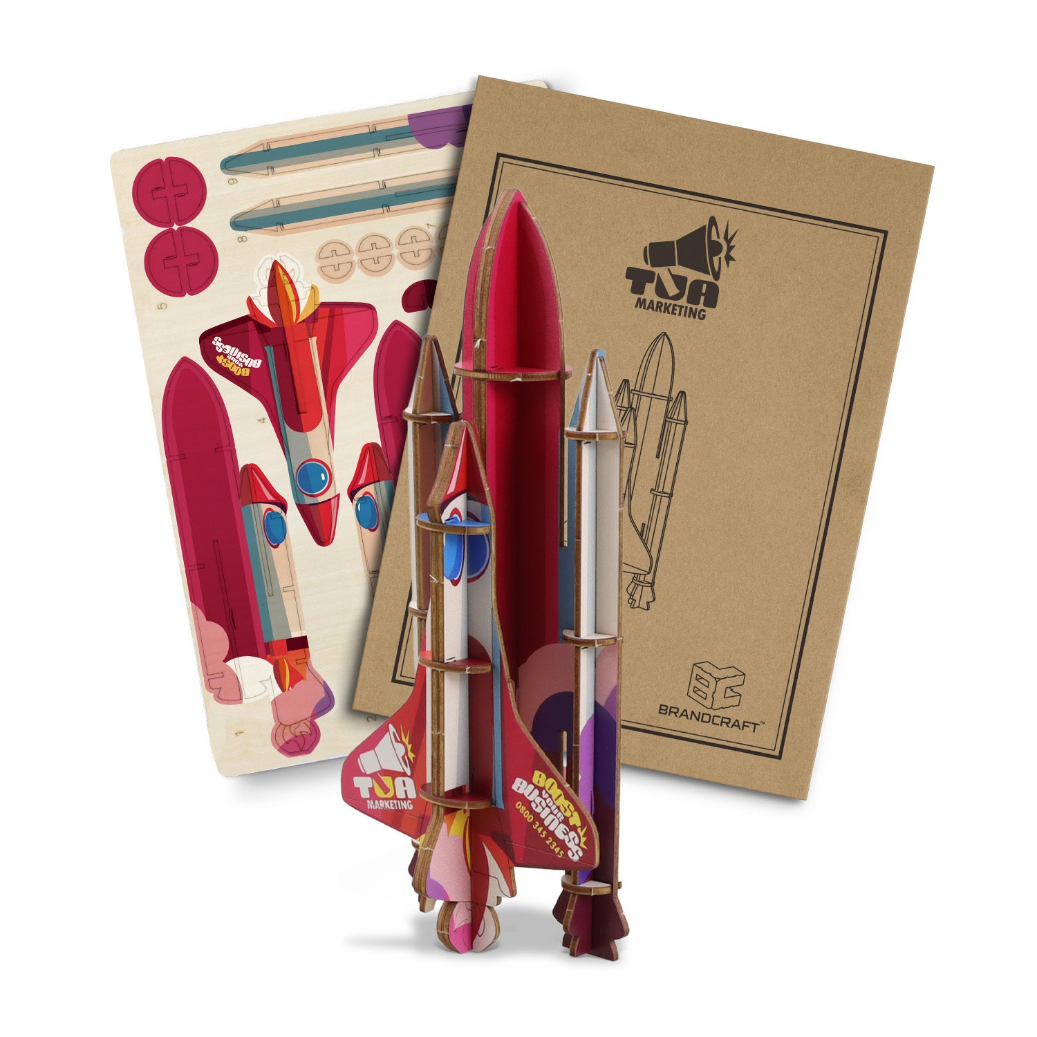 BRANDCRAFT Rocket Ship Wooden Model
