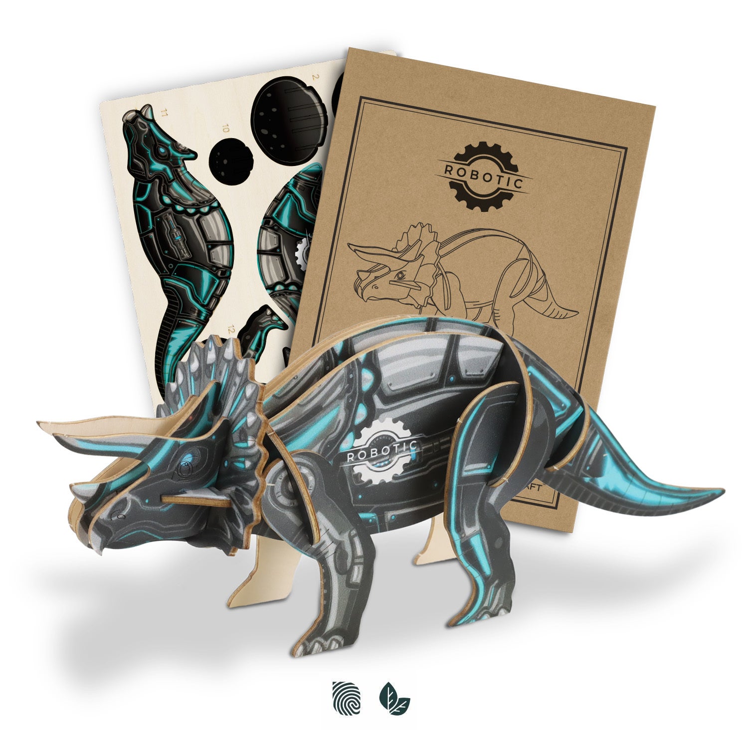 BRANDCRAFT Triceratops Wooden Model