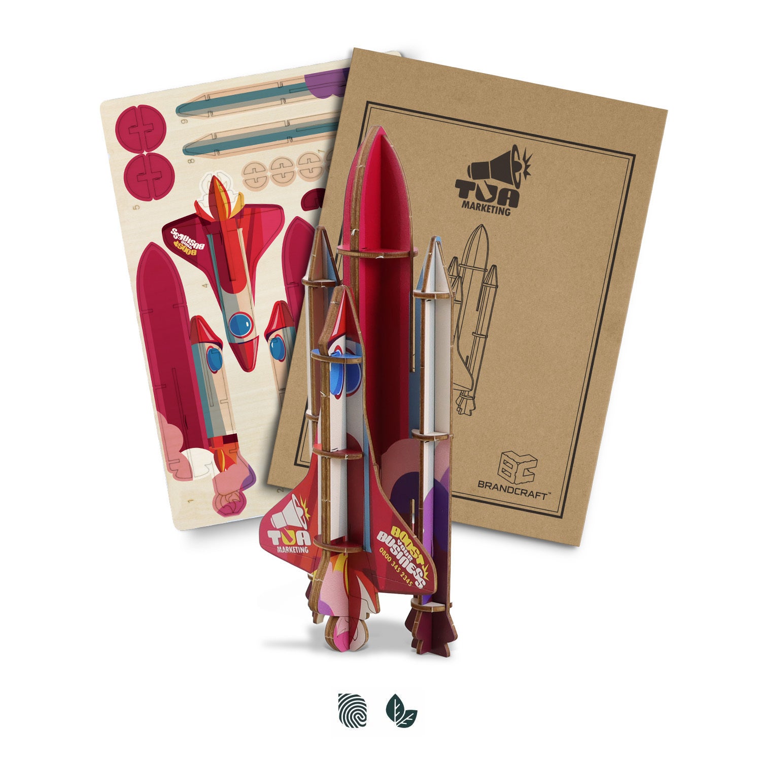 BRANDCRAFT Rocket Ship Wooden Model