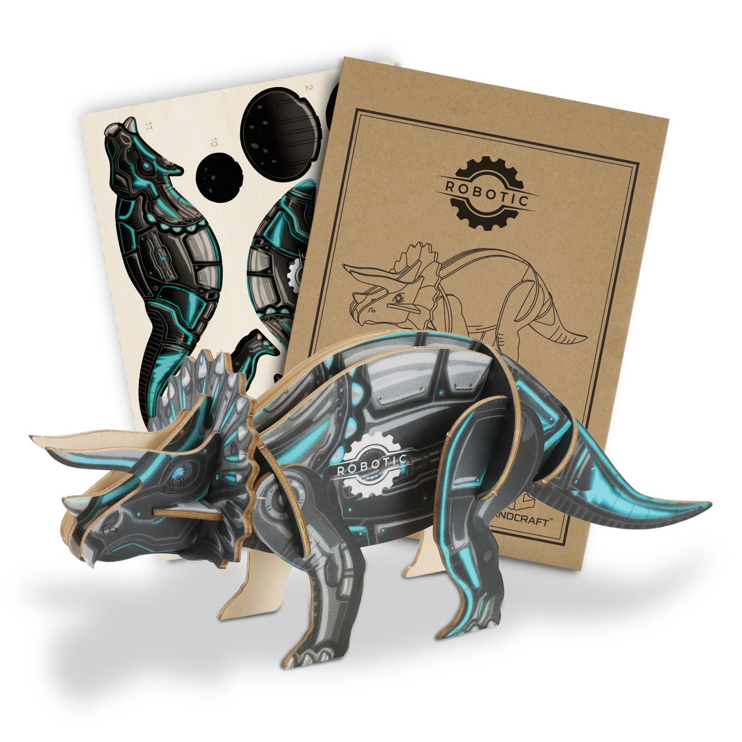 BRANDCRAFT Triceratops Wooden Model