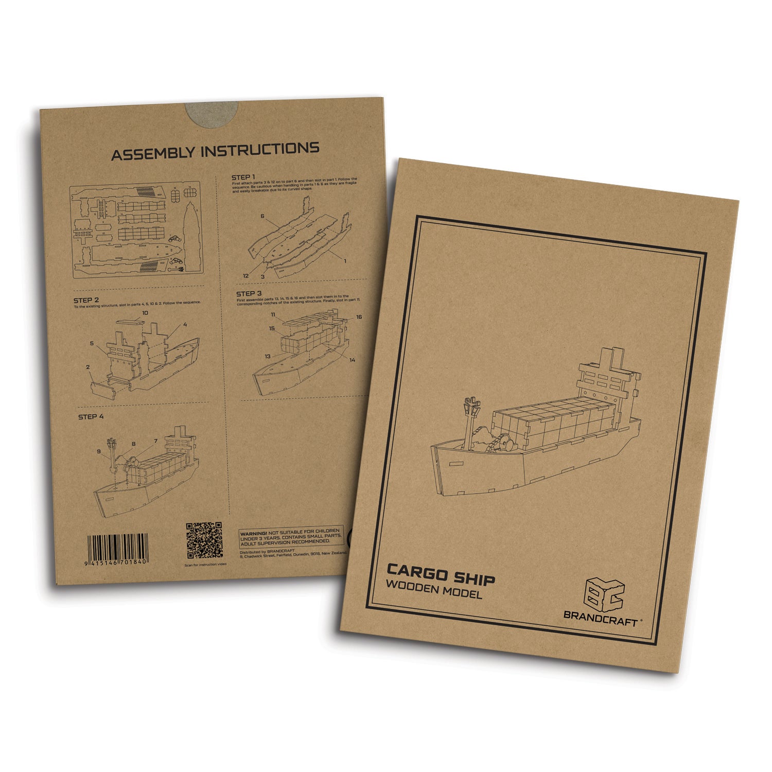 BRANDCRAFT Cargo Ship Wooden Model